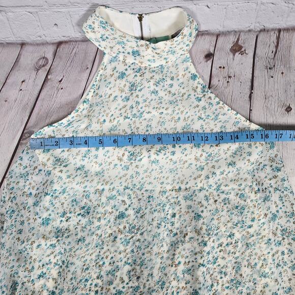 Judith March Floral Halter Back Zip‎ Flowy Romper M - Picture 7 of 9